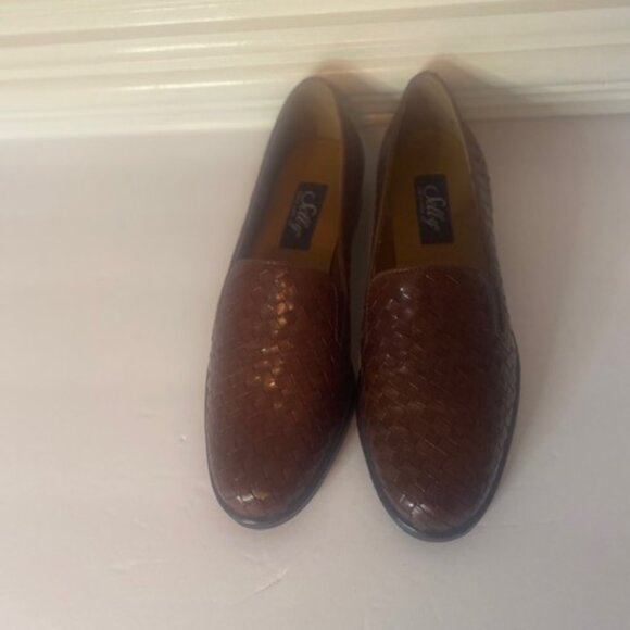 Selby Corrine Woven Leather Women's Brown Loafer, size 6.5 - Picture 1 of 7